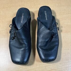 Eurostep Demure Black Leather Mules Womens size 9
